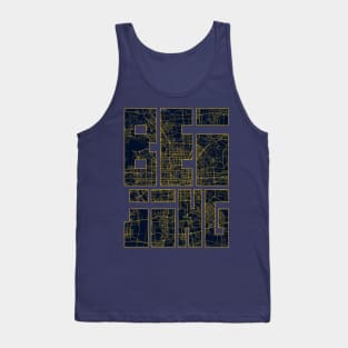 Beijing, China City Map Typography - Gold Art Deco Tank Top